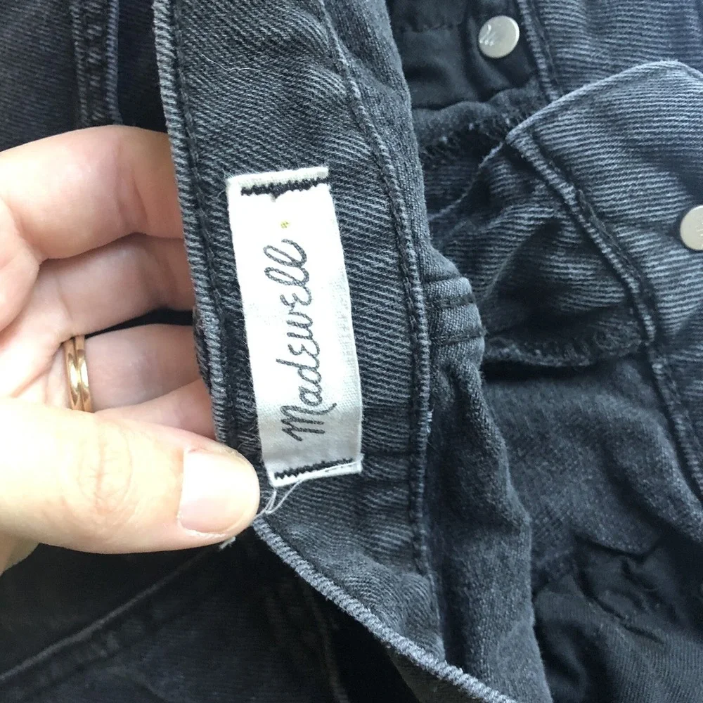 Madewell Faded Black Rigid Denim A-Line Jean Skirt Sz 26 A1780